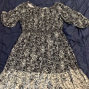 Knox Rose Black and Cream Floral Dress